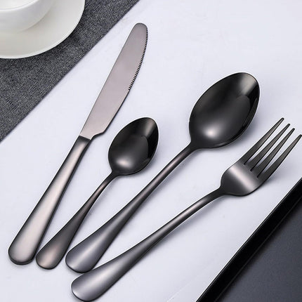 8-Piece Stainless Steel Cutlery Set - 2 Sets of Knife Fork Dinner Spoon Teaspoon