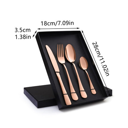 8-Piece Stainless Steel Cutlery Set - 2 Sets of Knife Fork Dinner Spoon Teaspoon