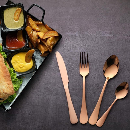 8-Piece Stainless Steel Cutlery Set - 2 Sets of Knife Fork Dinner Spoon Teaspoon