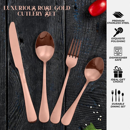8-Piece Stainless Steel Cutlery Set - 2 Sets of Knife Fork Dinner Spoon Teaspoon