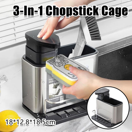 Stainless Steel Multi Function Chopstick Holder Kitchen Utensil Organizer Rack