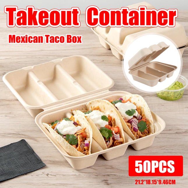 50PCS Disposable Takeout Containers Food-safe for Restaurant Use