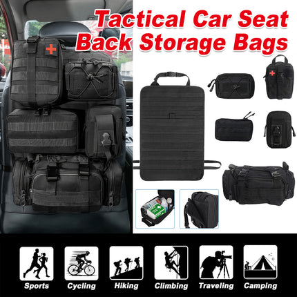 Car Universal Rear Seat 6-Piece Storage Bag Set Space Saving Waterproof Durable