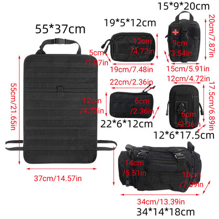 Car Universal Rear Seat 6-Piece Storage Bag Set Space Saving Waterproof Durable