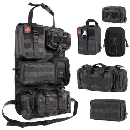 Car Universal Rear Seat 6-Piece Storage Bag Set Space Saving Waterproof Durable