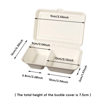 50PCS Takeaway Bento Box Food Grade Eco Friendly Meal Prep Leak-Proof Takeout