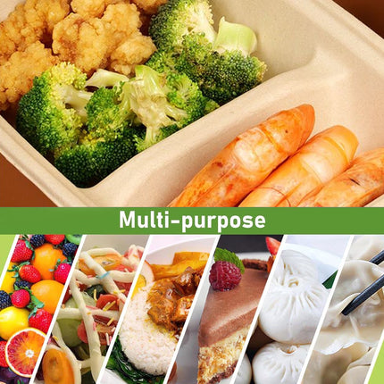 50PCS Takeaway Bento Box Food Grade Eco Friendly Meal Prep Leak-Proof Takeout