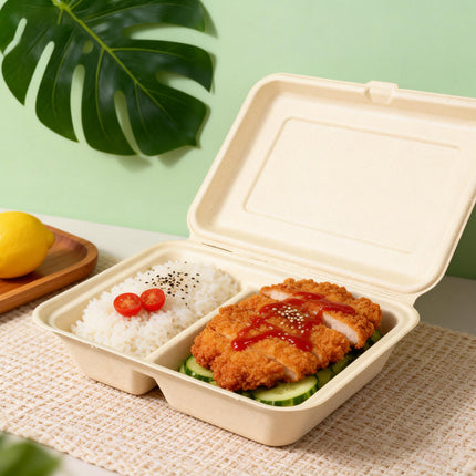 50PCS Takeaway Bento Box Food Grade Eco Friendly Meal Prep Leak-Proof Takeout