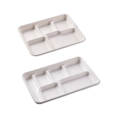 50PCS Disposable Compartmentalized Takeaway Lunch Box Biodegradable 800ml/1200ml