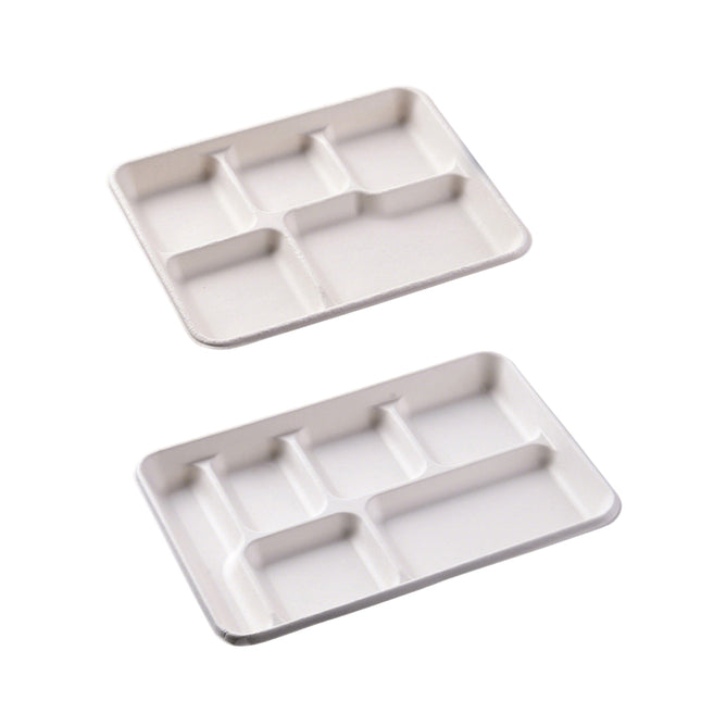 50PCS Disposable Compartmentalized Takeaway Lunch Box Biodegradable 800ml/1200ml