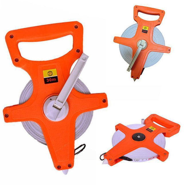 Tape Measure 30M 50M 100M Fiberglass Open Reel Measuring Metric Imperial New Au - Aimall