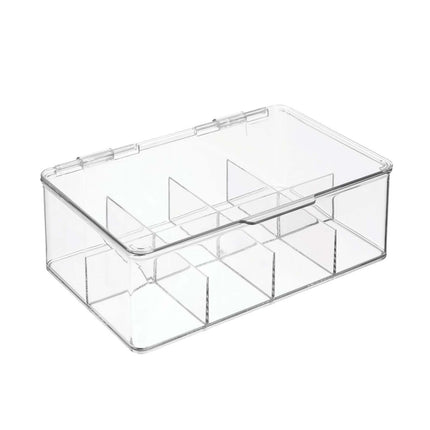 Covered Tea Bag Storage Box Desktop Compartmentalized Organizer Kitchen Holder