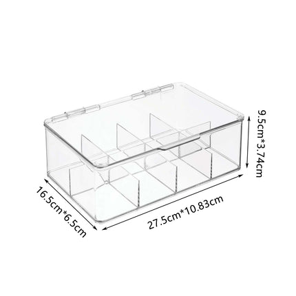 Covered Tea Bag Storage Box Desktop Compartmentalized Organizer Kitchen Holder