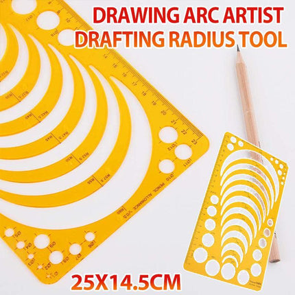 Drafting Circle Template Radius Drawing Stencil Useful Technical Tool Artist Arc - Aimall