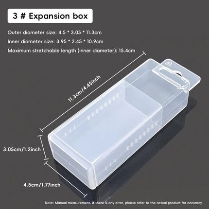 20PCS Mini Transparent Storage Box Telescopic Multi Purpose Clear Home Office