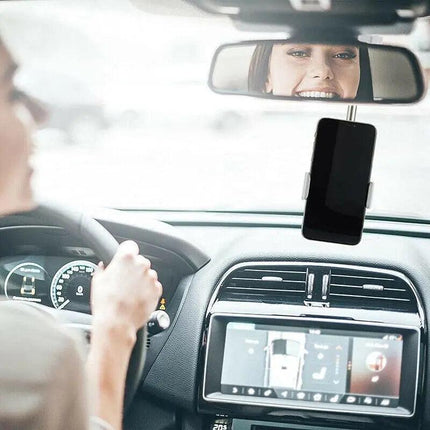 Telescopic Car Mobile Phone Holder- Phone Holder Rearview Mirror Front Seat Snap - Aimall