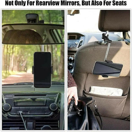 Telescopic Car Mobile Phone Holder- Phone Holder Rearview Mirror Front Seat Snap - Aimall