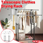 Clothes Drying Rack Adjustable Height Telescopic Stable Base Space-Saving