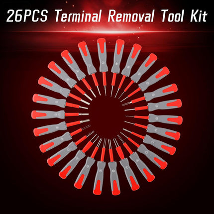 26PCS Wire Terminal Removal Tools Car Electrical Connector Pin Extractor Repair