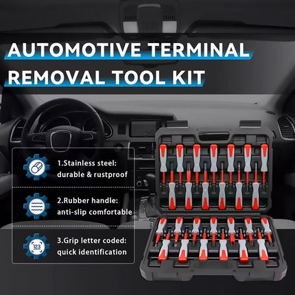26PCS Wire Terminal Removal Tools Car Electrical Connector Pin Extractor Repair