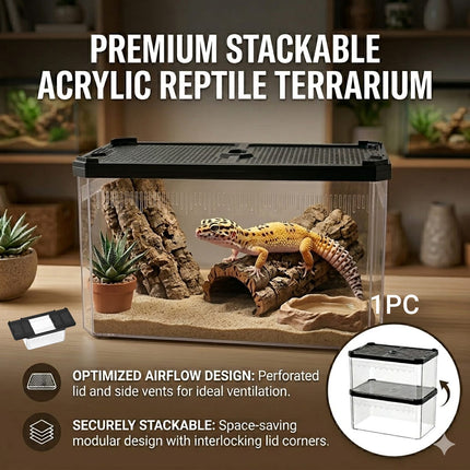 H12 Dual Sliding Lid Acrylic Reptile Breeding Box Small