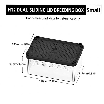 H12 Dual Sliding Lid Acrylic Reptile Breeding Box Small