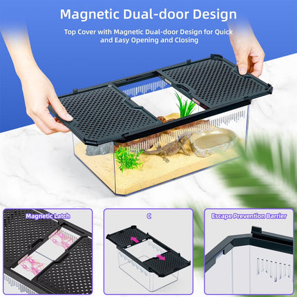 H12 Dual Sliding Lid Acrylic Reptile Breeding Box Small