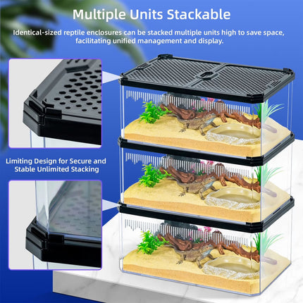 H12 Dual Sliding Lid Acrylic Reptile Breeding Box Small