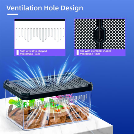H12 Dual Sliding Lid Acrylic Reptile Breeding Box Small