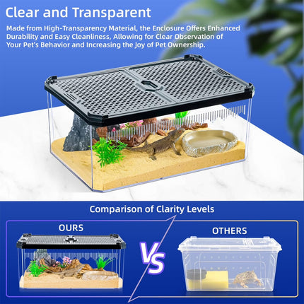 H12 Dual Sliding Lid Acrylic Reptile Breeding Box Small