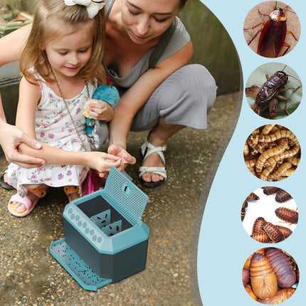 Insect Breeding Box Flip Cover Ventilated Insect Habitat Container for Home Lab