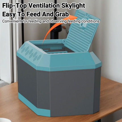 Insect Breeding Box Flip Cover Ventilated Insect Habitat Container for Home Lab
