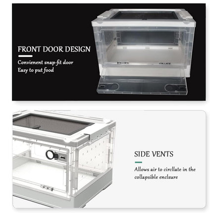 Foldable Hamster Breeding Box Transparent Small Pet Viewing House Indoor Habitat