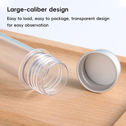 125PCS 45ml Clear Cylinder Test Tube with Lid Bottle Small Storage Container