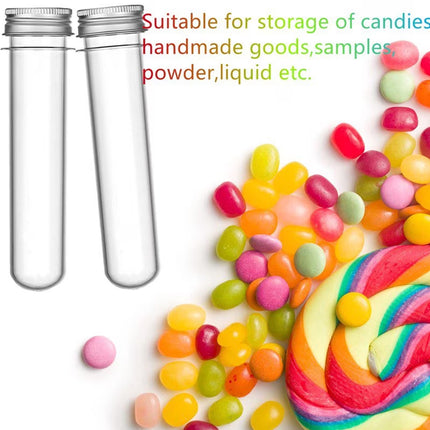 125PCS 45ml Clear Cylinder Test Tube with Lid Bottle Small Storage Container