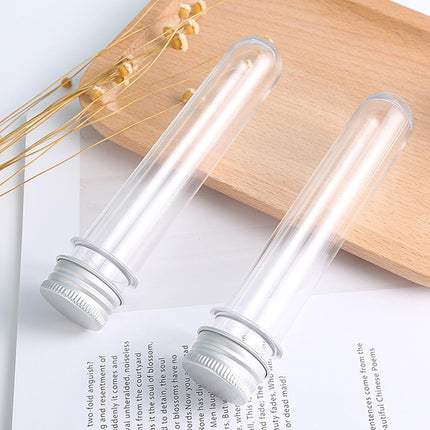125PCS 45ml Clear Cylinder Test Tube with Lid Bottle Small Storage Container
