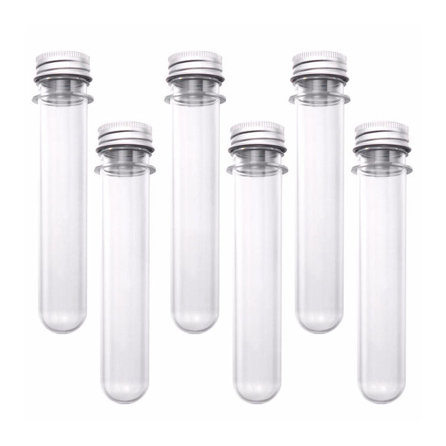 125PCS 45ml Clear Cylinder Test Tube with Lid Bottle Small Storage Container