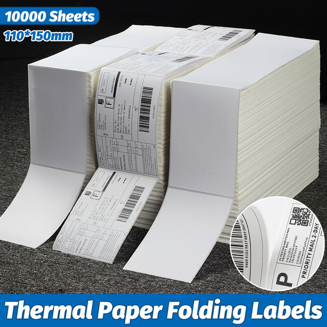 10000 Sheets Thermal Paper Foldable Labels Multipurpose Self Adhesive HighQuality