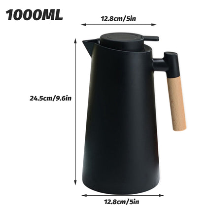 2PCS 1000ml Large Capacity Coffee Pot with Handle Thermal Durable Sealing Lid