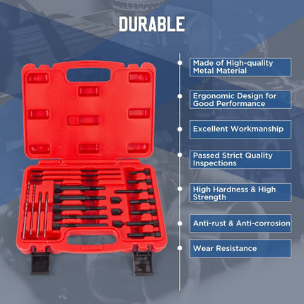 Glow Plug Removal Tool Set 22PCS Diesel Electrode Extractor Thread Repair Kit