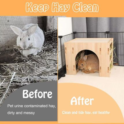 3 in 1 Hay Handmade Pet Feeder Universal Model for Small Animals Easy to Clean