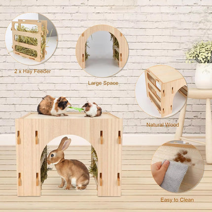 3 in 1 Hay Handmade Pet Feeder Universal Model for Small Animals Easy to Clean