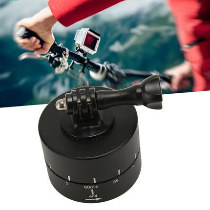 Action Camera 360° Rotating 60/120min Time Lapse Timer Tripod Head Adapter Gopro