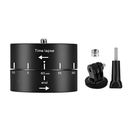 Action Camera 360° Rotating 60/120min Time Lapse Timer Tripod Head Adapter Gopro
