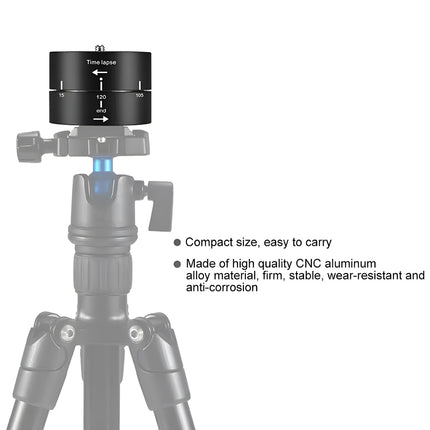 Action Camera 360° Rotating 60/120min Time Lapse Timer Tripod Head Adapter Gopro