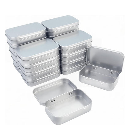 20PCS Connected Flip Top Tin Box Small Item Storage Case For Craft Jewelry Use