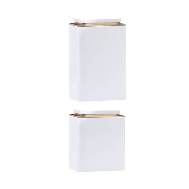 Metal Storage Tin Box Set Square Containers with Lid 5 Pack 2 Sizes