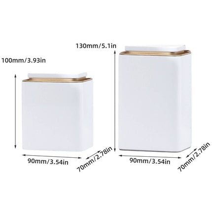 Metal Storage Tin Box Set Square Containers with Lid 5 Pack 2 Sizes