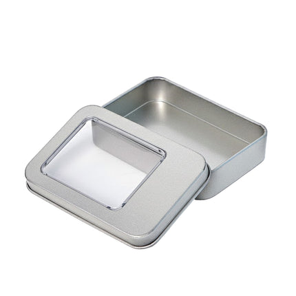 10PCS Tin Box Connected Flip Top With Clear Window for Small Item Storage Use