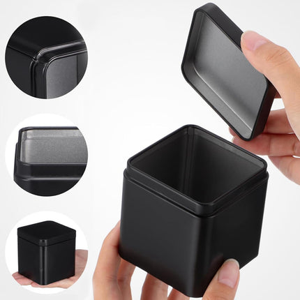 5-Pack Mini Square Tin Storage Box Small Metal Canisters for Home Travel Gift